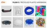 Clou Ecorazzo Flush 3 fontein 36x18cm  gerecycled plastic - rechts - terra licht PE