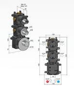 Hotbath ADSIX inbouw doucheset chap RVS 316 - met staafhanddouche - wandarm - hoofddouche 20cm - wandsteun