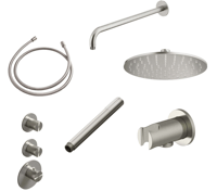 Hotbath ADSIX inbouw doucheset chap RVS 316 - met staafhanddouche - wandarm - hoofddouche 20cm - wandsteun