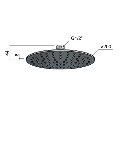 Hotbath ADSIX inbouw doucheset chap RVS 316 - met staafhanddouche - wandarm - hoofddouche 20cm - wandsteun