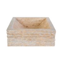 Bewonen Aloni vierkante waskom alur kuipvormig 40 x 40 x 15 cm - creme
