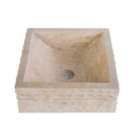 Bewonen Aloni vierkante waskom alur kuipvormig 40 x 40 x 15 cm - creme