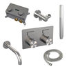 Brauer Carving inbouw badthermostaat - drukknoppen - baduitloop - staafhanddouche - geborsteld rvs PVD