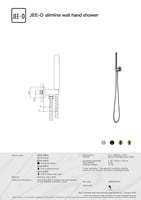 JEE-O slimline Wand handdouche met geïntegreerde houder goud RVS