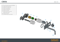 Tweedekans - Hotbath Cobber CB006EXT afbouwdeel wastafelkraan met achterplaat 25 cm uitloop verouderd messing