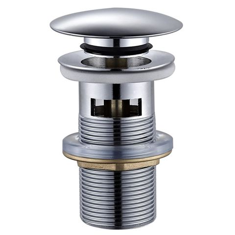 Blinq Goya pop-up wastafelplug 1 1/4" lange schacht met overloop chroom