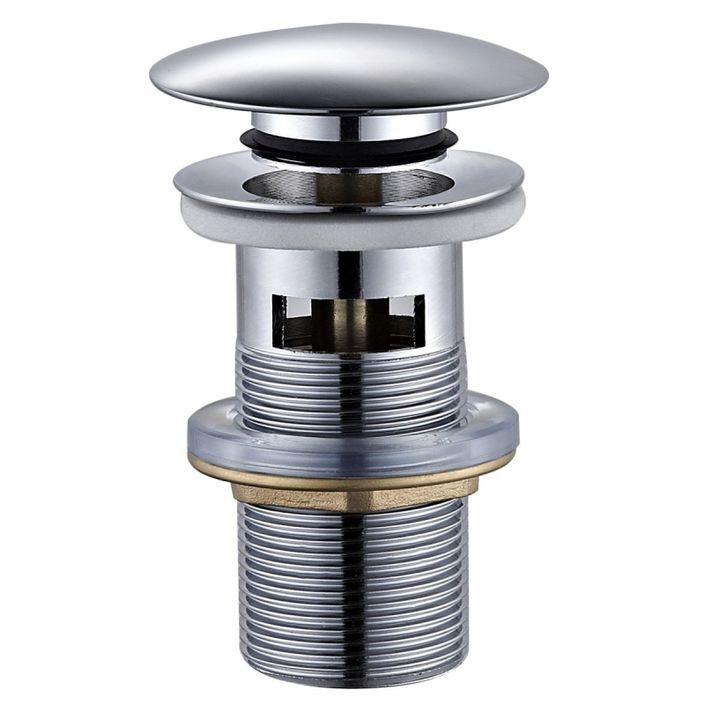Blinq Goya pop-up wastafelplug 1 1/4" lange schacht met overloop chroom