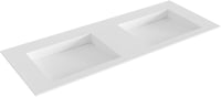 Mondiaz Avon Talc solid surface inbouw wastafel 120cm dubbel - zonder kraangat