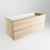 Outlet Mondiaz Vica onderkast 120x46cm - greeploos - 2 lades - washed oak