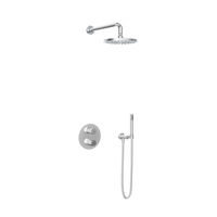 Hotbath Cobber IBS20A inbouw doucheset - staafhanddouche - 25cm hoofddouche - wandarm - wandhouder - geborsteld koper pvd