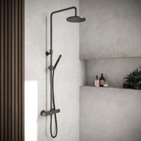 Hotbath Cobber SDS9 thermostatische stortdoucheset - staafhanddouche - 25cm hoofddouche - verouderd ijzer
