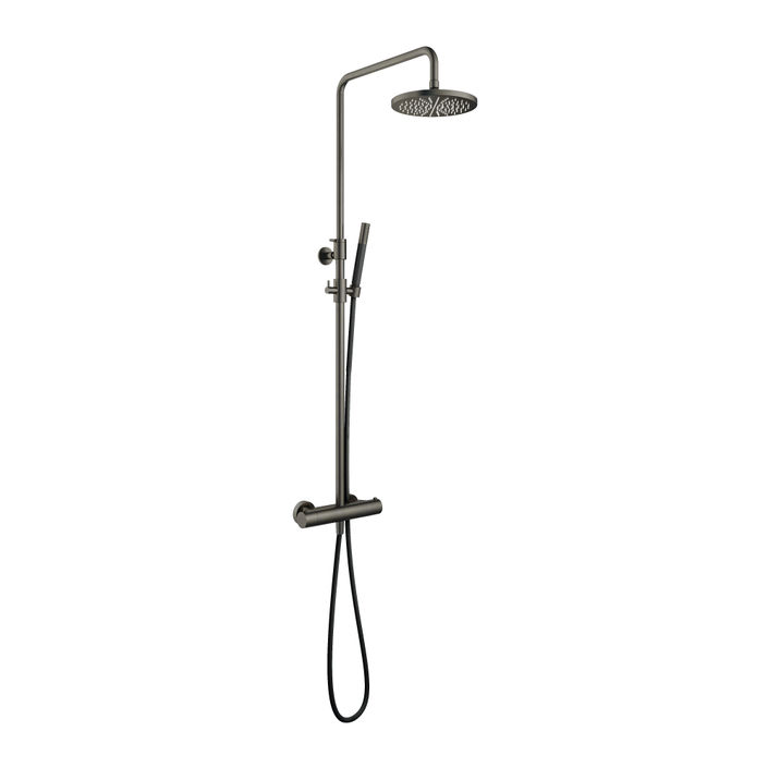 Hotbath Cobber SDS9 thermostatische stortdoucheset - staafhanddouche - 25cm hoofddouche - verouderd ijzer