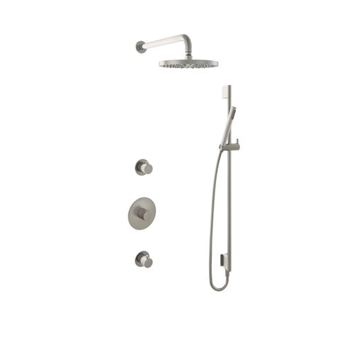Hotbath Cobber IBS20 inbouw doucheset - staafhanddouche - 25cm hoofddouche - wandarm - glijstang - geborsteld nikkel