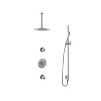 Hotbath Cobber IBS20 inbouw doucheset - staafhanddouche - 25cm hoofddouche - 30cm plafondbuis - glijstang - geborsteld nikkel