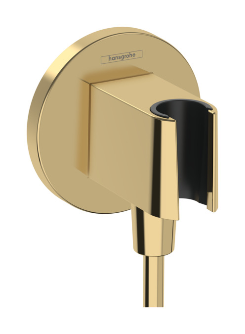 Hansgrohe FixFit S muuraansluitbocht met handdouchehouder - polished gold optic