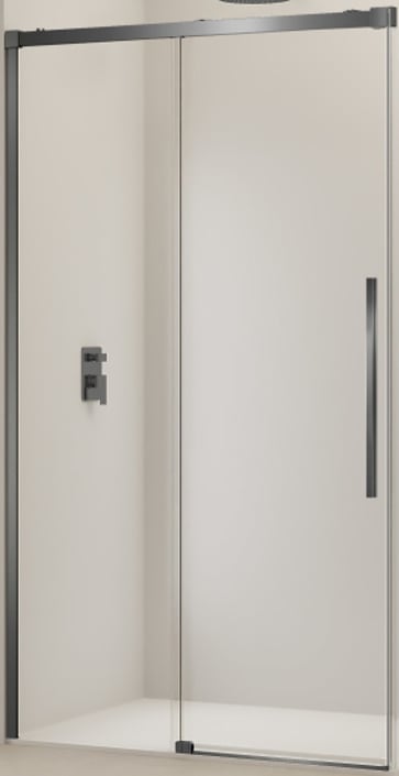 Van Rijn Products ST09350120GM schuifdeur voor douchecabine 120cm - Geborsteld gunmetal