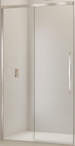 Van Rijn Products ST09350140BN schuifdeur voor douchecabine 140cm - Geborsteld RVS
