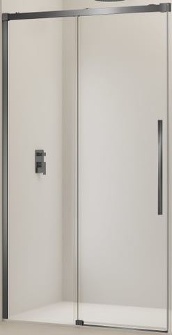 Van Rijn Products ST09350160GM schuifdeur voor douchecabine 160cm - Geborsteld gunmetal