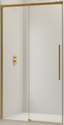 Van Rijn Products ST09350160SB schuifdeur voor douchecabine 160cm - Geborsteld messing