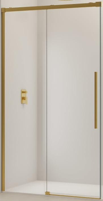 Van Rijn Products ST09350160SB schuifdeur voor douchecabine 160cm - Geborsteld messing