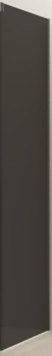 Van Rijn Products ST09350100WGM zijwand voor douchecabine met grijs rookglas 100cm - Geborsteld gunmetal