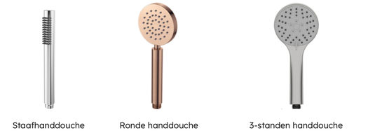 Regn opbouw regendouche - 3-standen handdouche - mat zwart