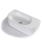 Regn fontein 40x21,5cm keramiek - rechts - zonder kraangat - wit glans