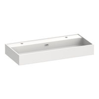 Brauer Gravity wastafel 100x46cm - mineraalmarmer - 2 kraangaten - zijdeglans wit