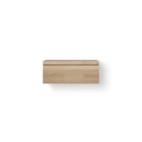 LoooX Wooden Drawer BoX badmeubel 100x46cm massief eiken 1 lade - old grey