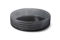 Luca Sanitair Luca Vetro opzetwastafel rond 39,5x39,5x11cm - transparant glas - smoke