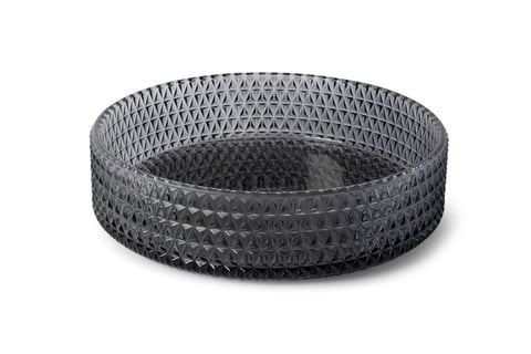 Luca Sanitair Luca Vetro opzetwastafel rond 39,5x39,5x11cm - transparant glas - smoke