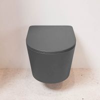 Mondiaz Lavie Hangtoilet rimless met zitting SC & QR 53cm - Dark Grey