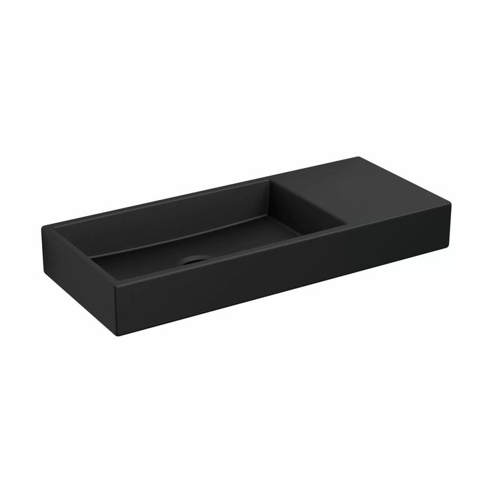 Clou Mini Wash Me fontein 45x19cm keramiek - zonder kraangat rechts - mat zwart