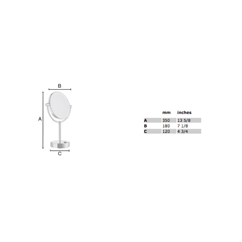 Smedbo Outline LED make-up spiegel vrijstaand chroom