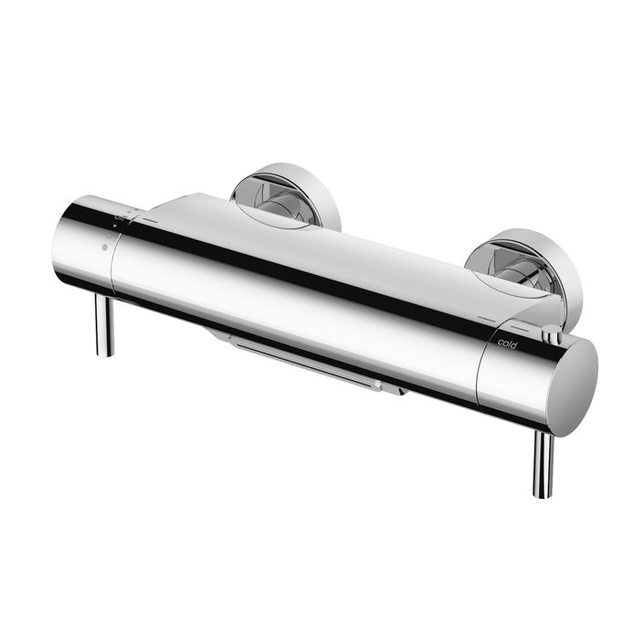 Hotbath Cobber CB021 badthermostaat Cascade watervaluitloop - Gepolijst zwart PVD
