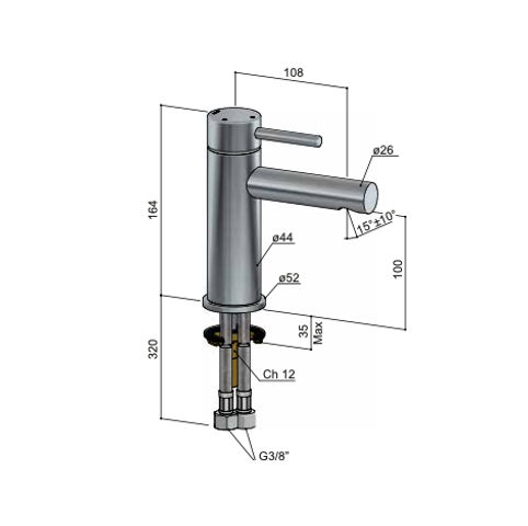 Hotbath Buddy B103 wastafelkraan laag model - Chroom