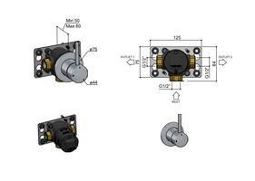 Hotbath Buddy C111EXT afbouwdeel voor Inbouw 2-weg omstel - Geborsteld nikkel