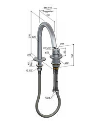 Hotbath Buddy B123 wastafelkraan 2-gats - Geborsteld koper PVD