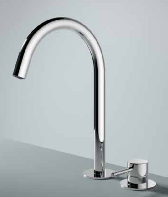 Hotbath Buddy B123H wastafelkraan 2-gats hoog - Geborsteld nikkel