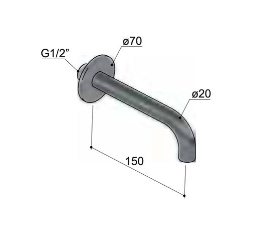 Hotbath Cobber CB095 universele uitloop - 15cm - geborsteld zwart PVD