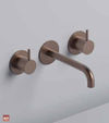 Hotbath Cobber CB105TEXT18 afbouwdeel voor 3-gats inbouw wastafelkraan - 18cm uitloop - verouderd messing