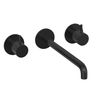 Hotbath Cobber CB105TEXT25 afbouwdeel voor 3-gats inbouw wastafelkraan - 25cm uitloop - geborsteld zwart PVD