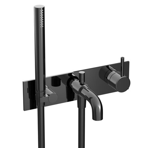 Hotbath Cobber CB126EXT afbouwdeel voor inbouw badmengkraan - gepolijst zwart PVD