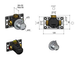 Hotbath Cobber CB131EXT afbouwdeel inbouwmengkraan - Gepolijst zwart PVD