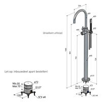 Hotbath Cobber CB177EXT afbouwdeel voor vrijstaande badmengkraan - verouderd messing