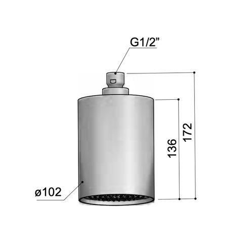 Hotbath Cobber CB472 Beam hoofddouche Velvet plafondbevestiging - gepolijst zwart PVD