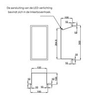 Hotbath &More inbouwnis 30x15x10cm - met frame - LED verlichting - geborsteld gunmetal PVD