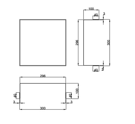 Hotbath &More inbouwnis 30x30x10cm - zonder frame - geborsteld koper PVD