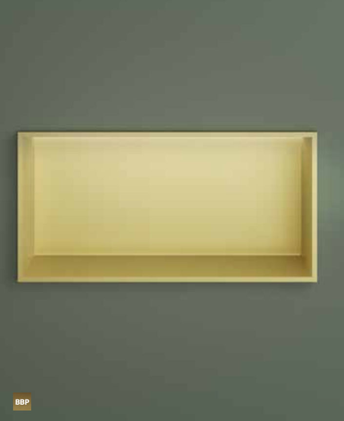 Hotbath &More inbouwnis 30x60x10cm - met frame - LED verlichting - geborsteld gunmetal PVD