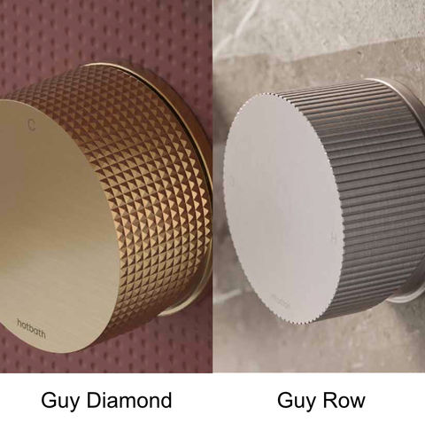Hotbath Guy Row GY7067REXT afbouwdeel voor inbouwthermostaat met 2 stopkranen - Geborsteld messing PVD